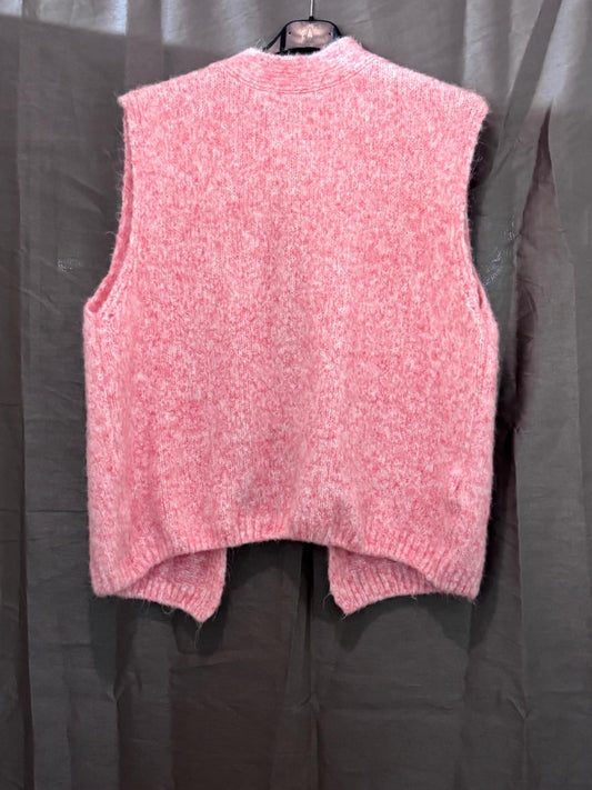 Pull sans manches en maille, fente dos