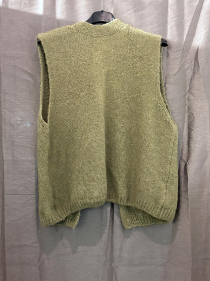 Pull sans manches en maille, fente dos