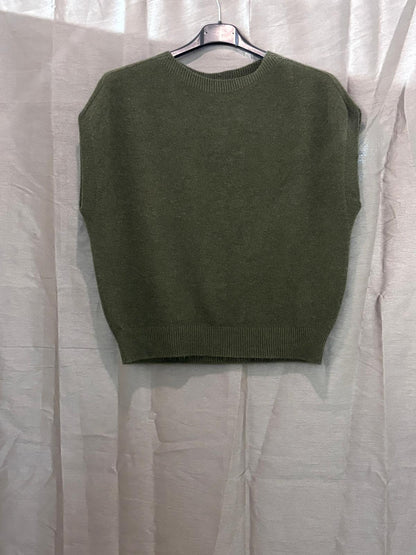 Pull sans manches en maille