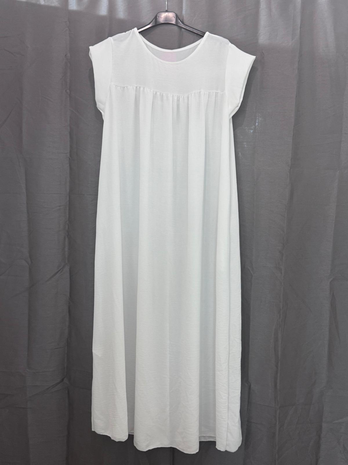 Robe longue sans manches, col rond, coupe droite
