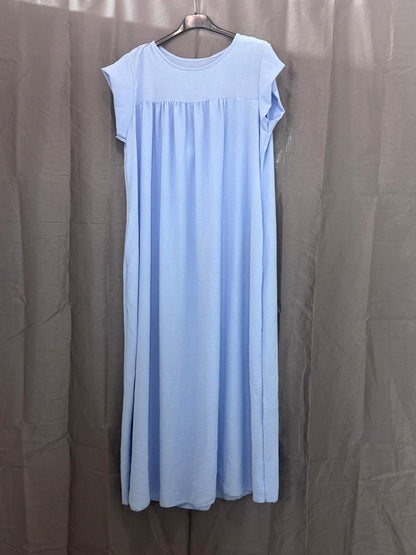 Robe longue sans manches, col rond, coupe droite