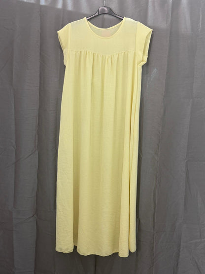 Robe longue sans manches, col rond, coupe droite