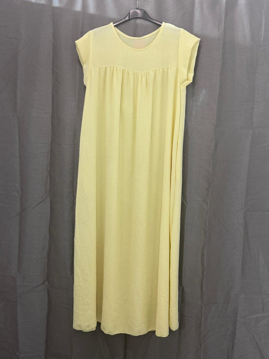 Robe longue sans manches, col rond, coupe droite