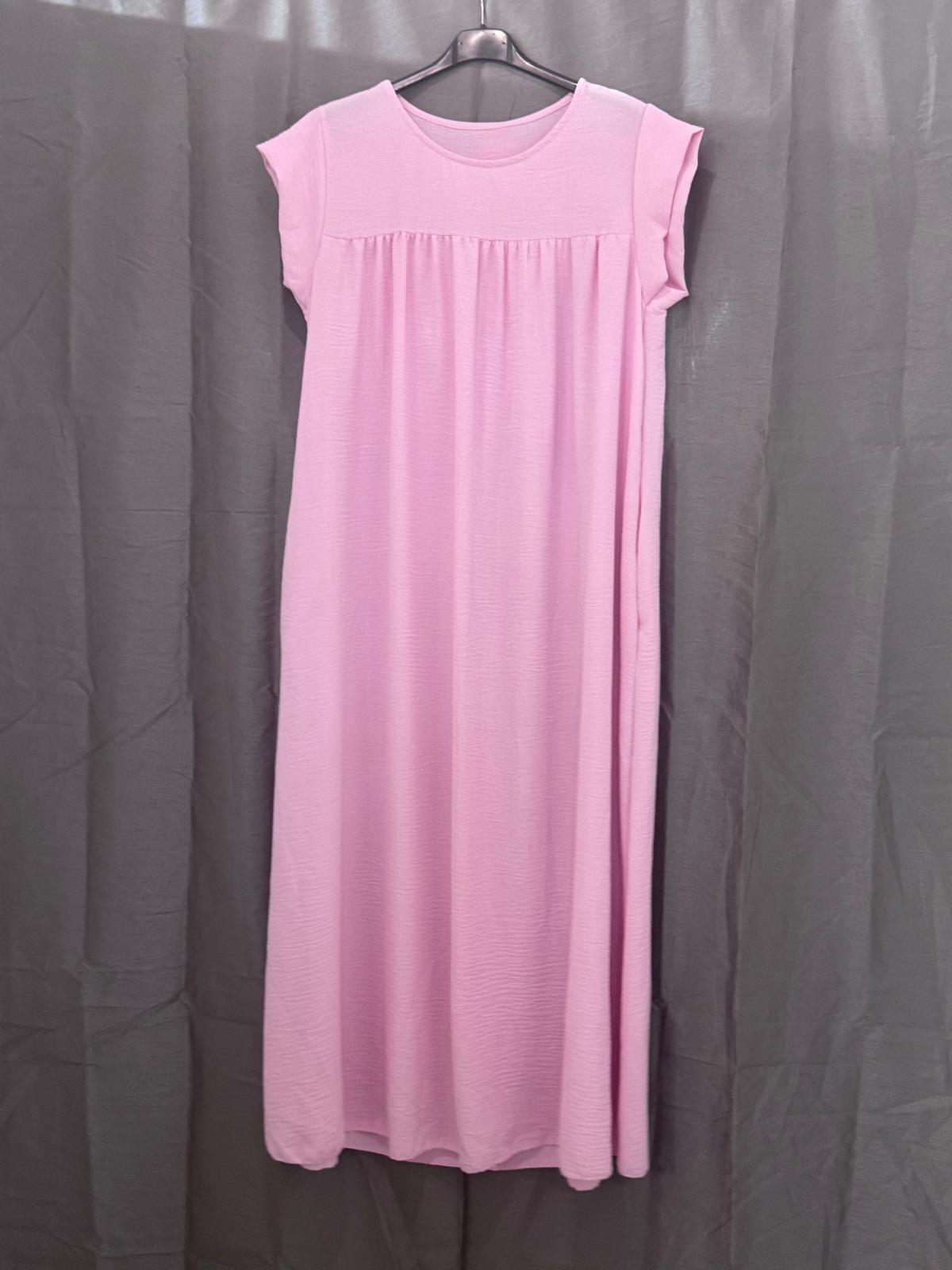 Robe longue sans manches, col rond, coupe droite