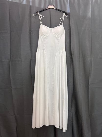 Robe longue bustier bretelles nouées
