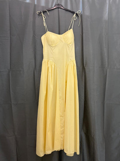Robe longue bustier bretelles nouées