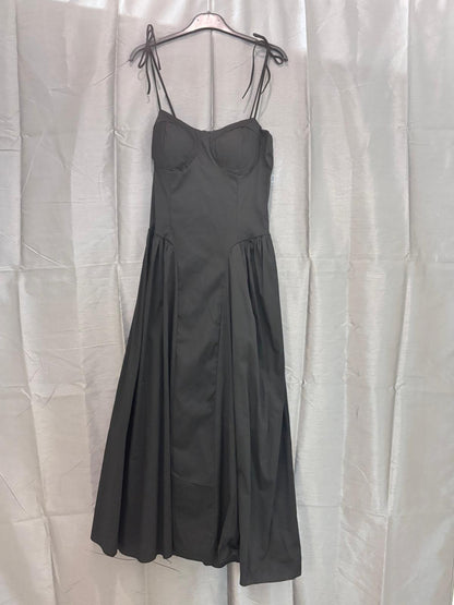Robe longue bustier bretelles nouées