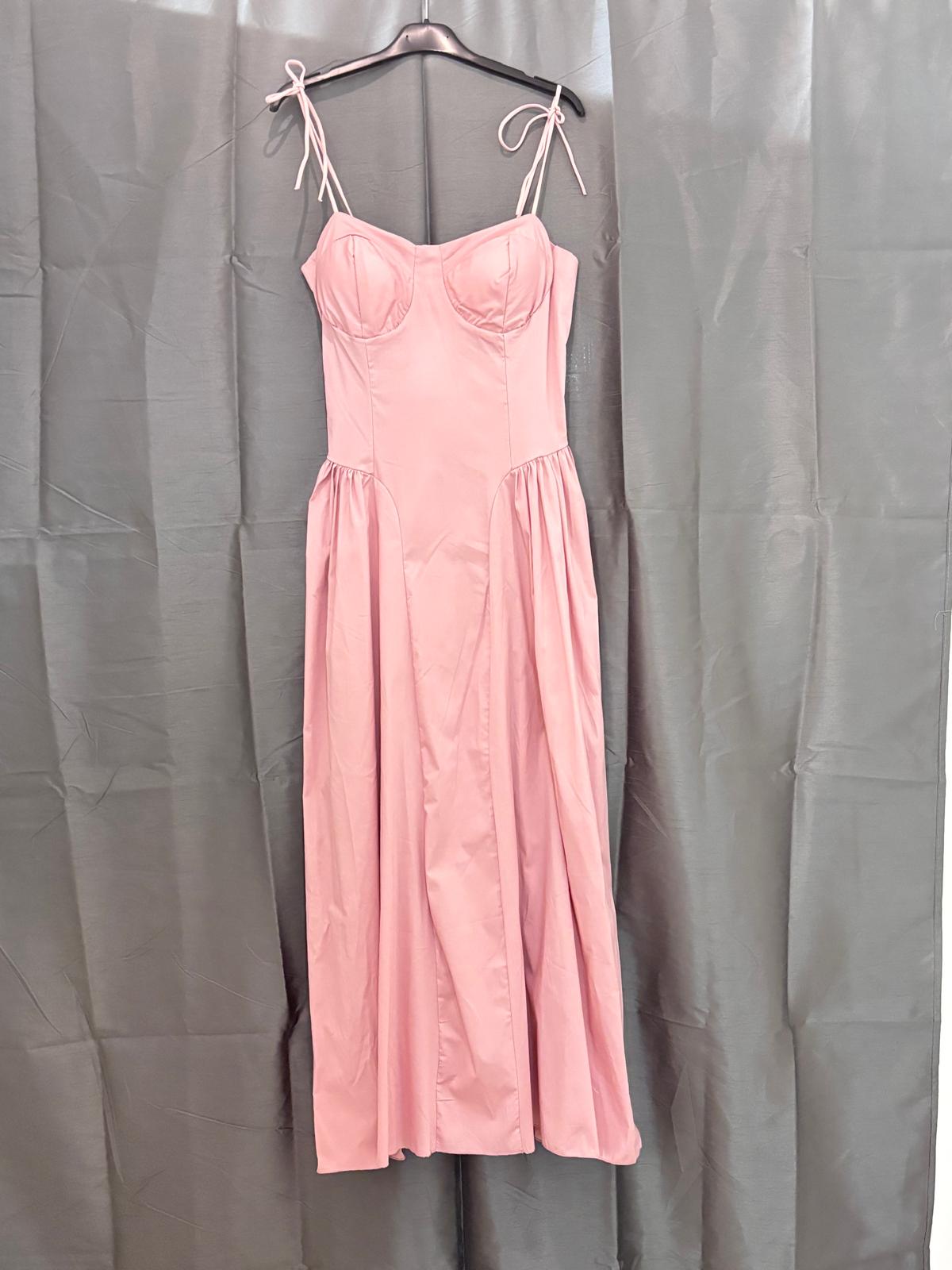 Robe longue bustier bretelles nouées