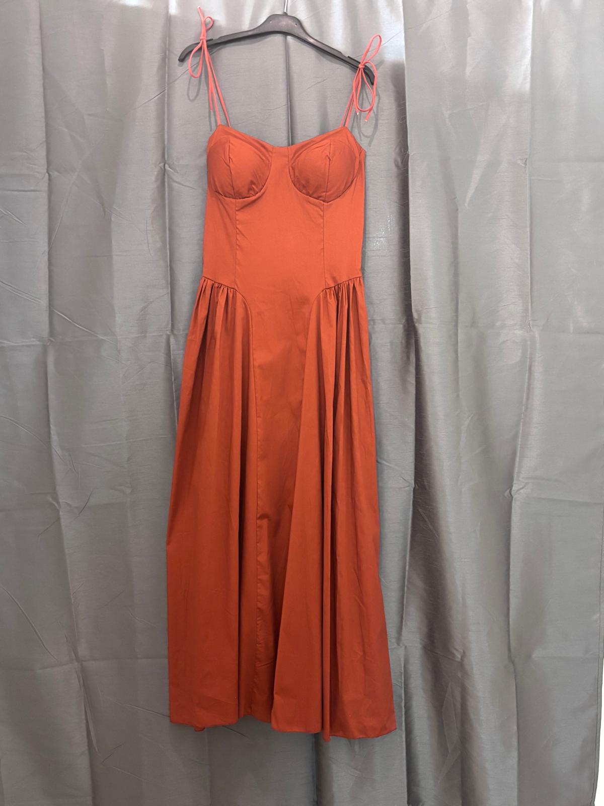 Robe longue bustier bretelles nouées