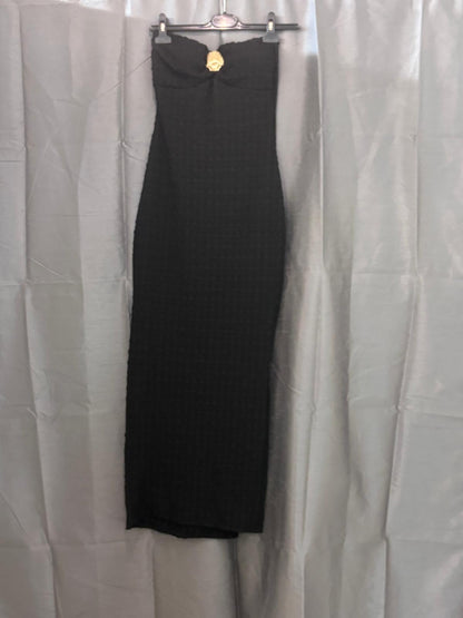 Robe longue  texturée bustier sans bretelles