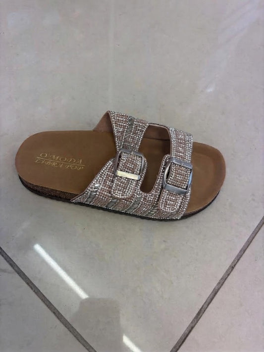 Mules à strass à double boucle