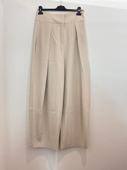 Pantalon large à pinces taille haute