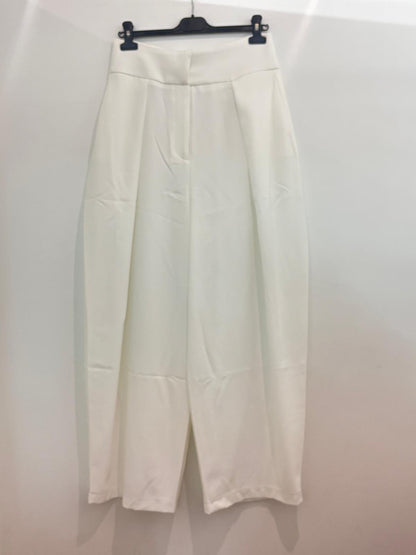 Pantalon large à pinces taille haute
