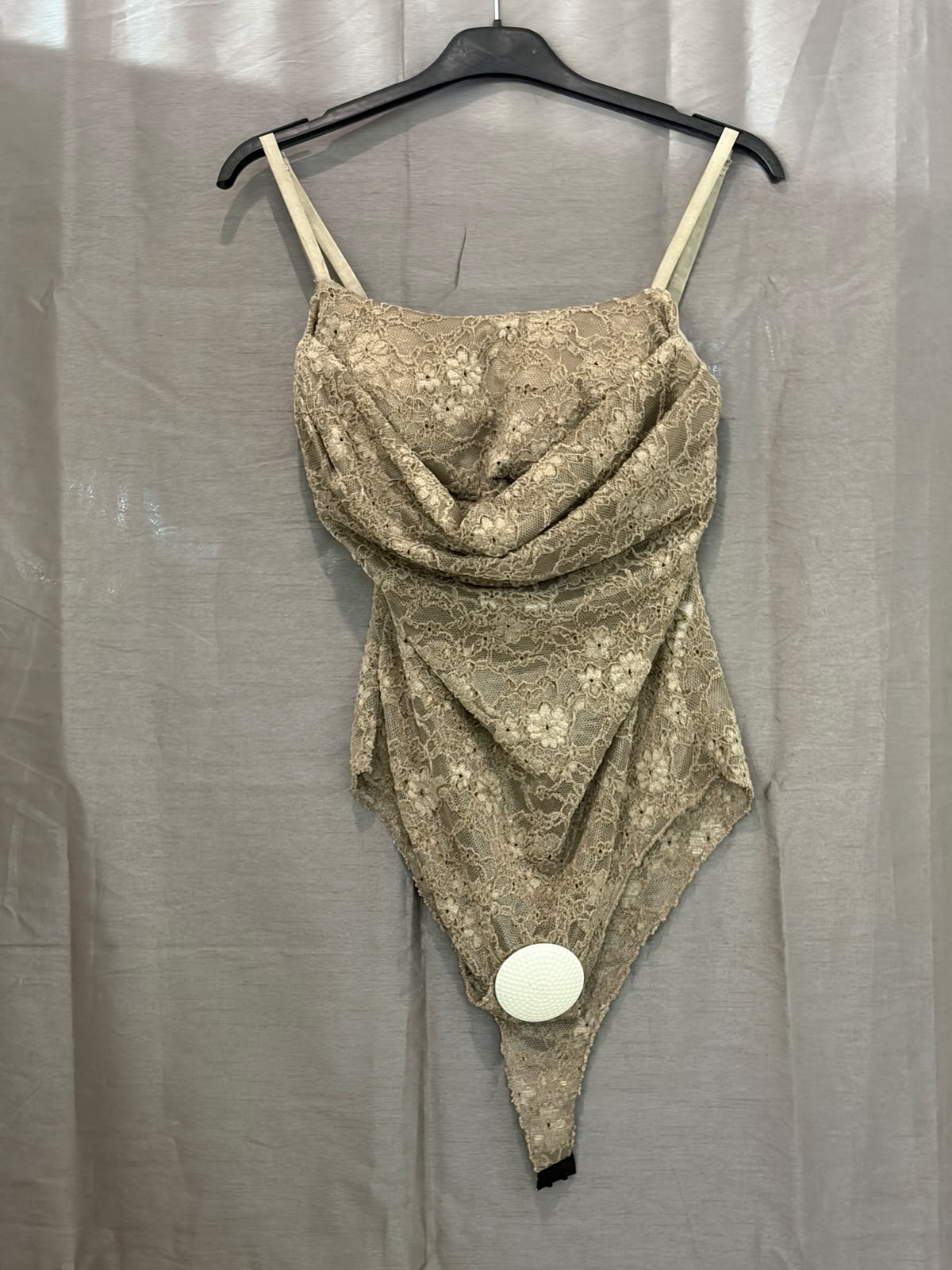 Body vintage en dentelle à fines brettelles