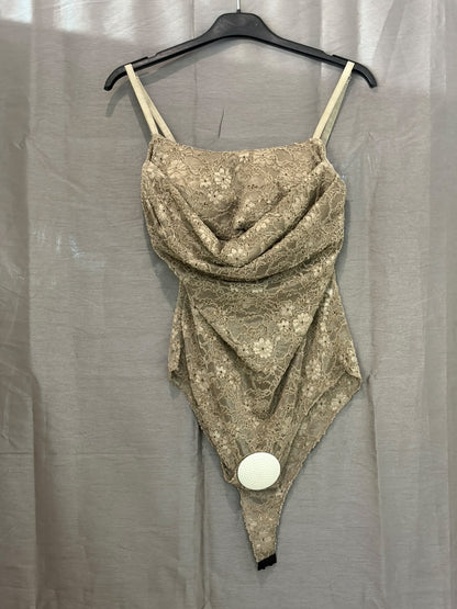 Body vintage en dentelle à fines brettelles