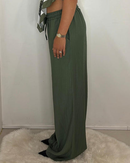 Pantalon fluide taille élastique