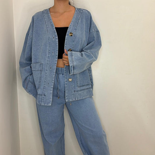 Veste denim oversize