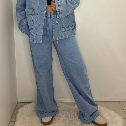 Pantalon denim large