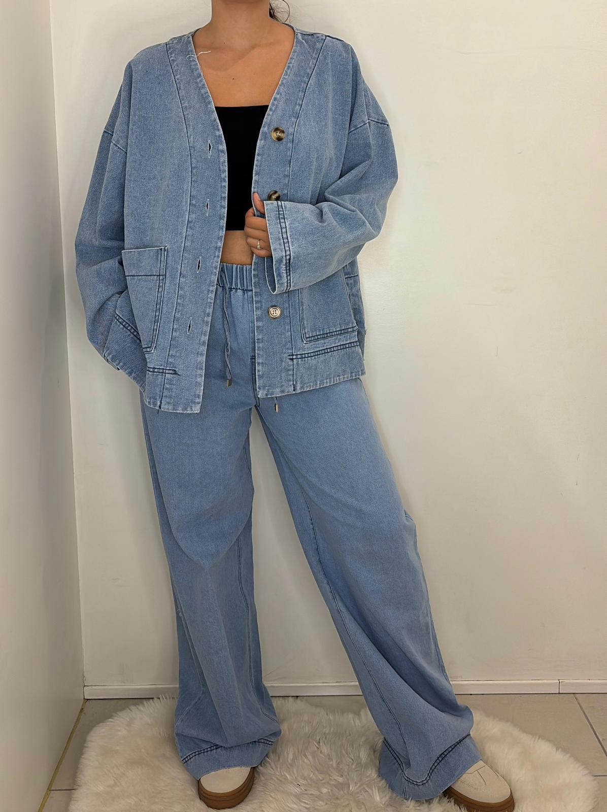 Pantalon denim large