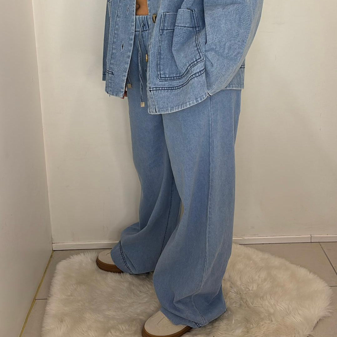 Pantalon denim large
