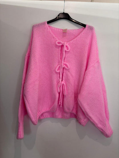 Pull oversize à nœuds sur le devant