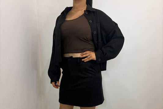 Veste vintage à boutons et poches plaquées