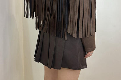 Jupe plissée avec ceinture avec short intégré