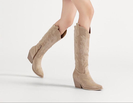 Bottes western à talon compensé