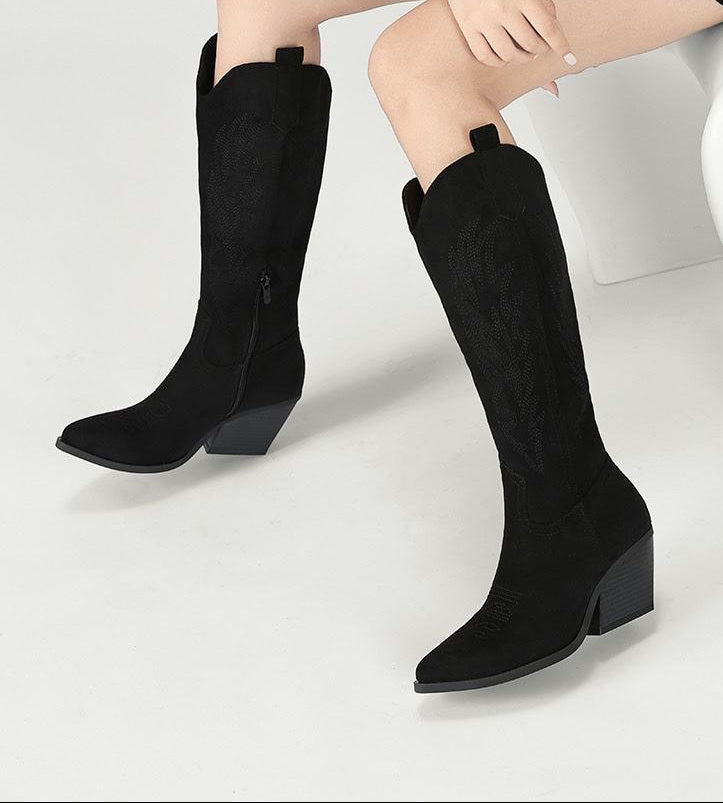 Bottes western à talon compensé