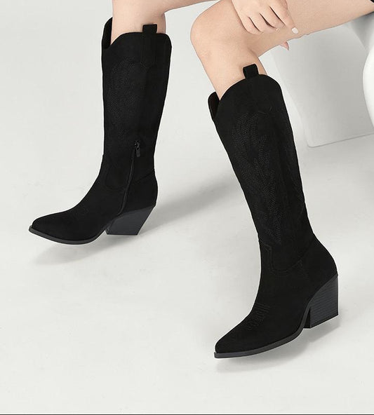 Bottes western à talon compensé