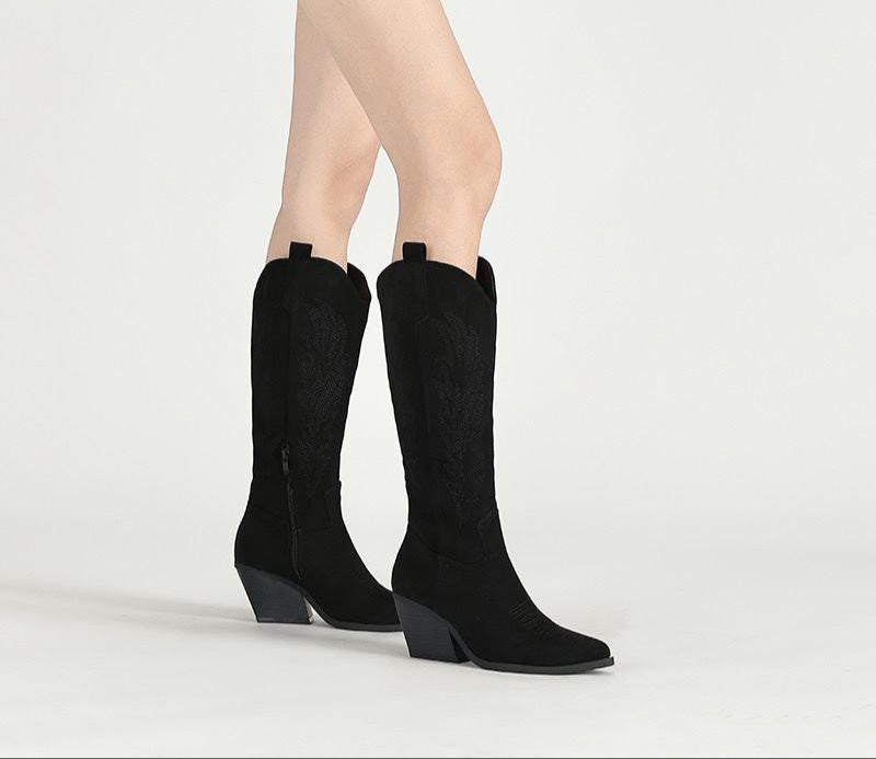 Bottes western à talon compensé