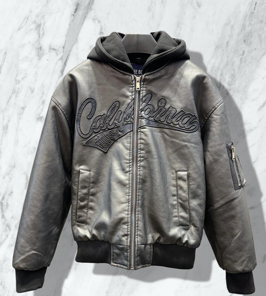 Veste bomber avec capuche et broderie California