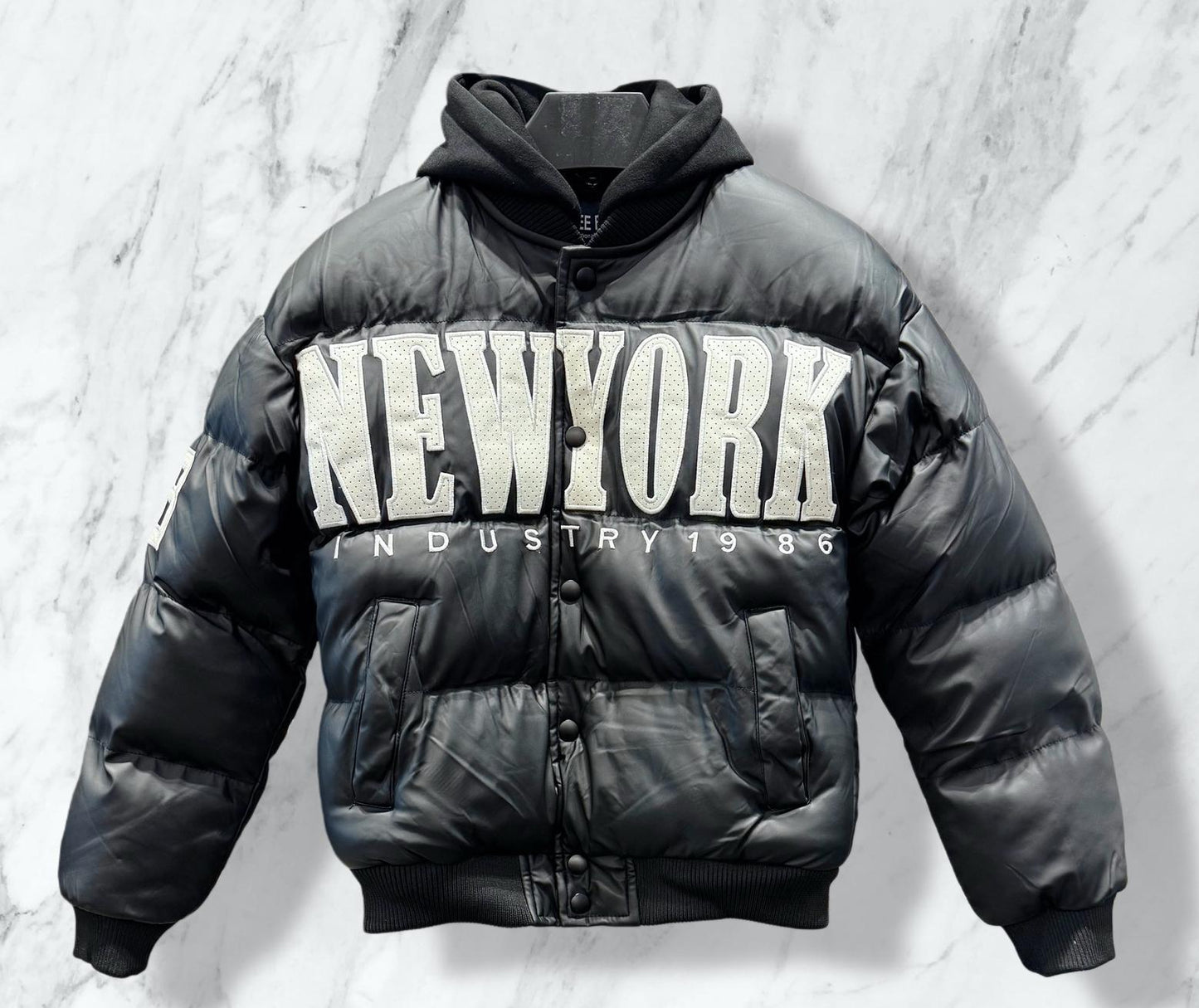 Doudoune avec capuche et inscription New York