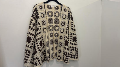 Gilet crochet à motifs géométriques