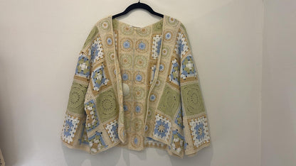 Gilet crochet à motifs géométriques