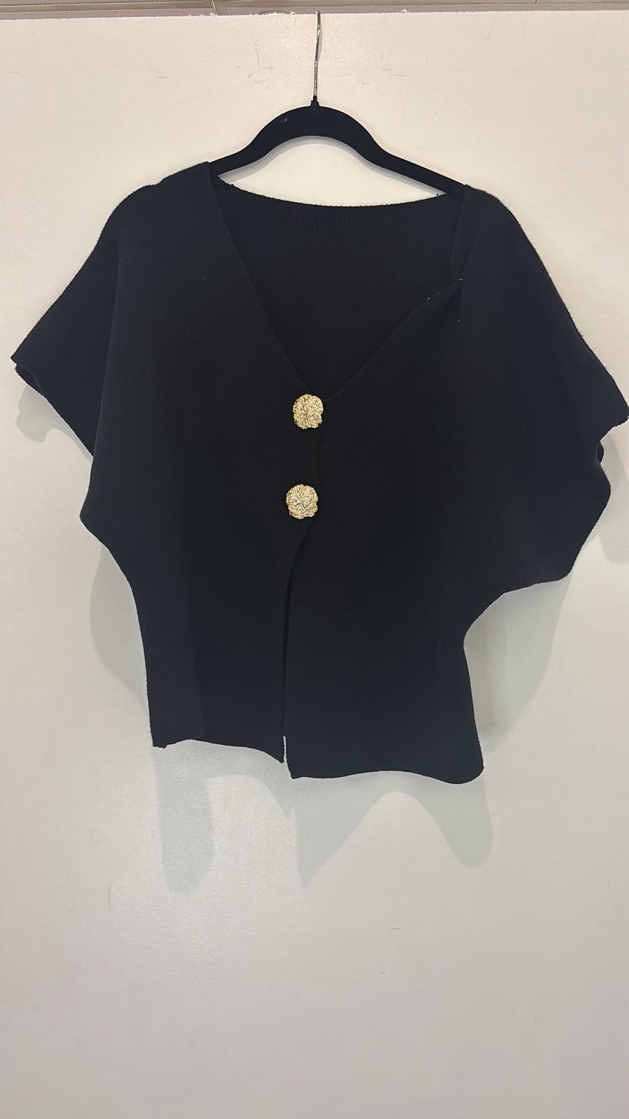 Gilet sans manches à boutons dorés