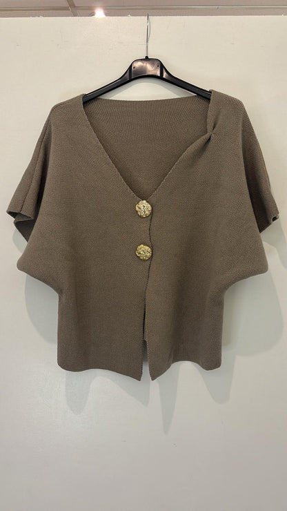 Gilet sans manches à boutons dorés
