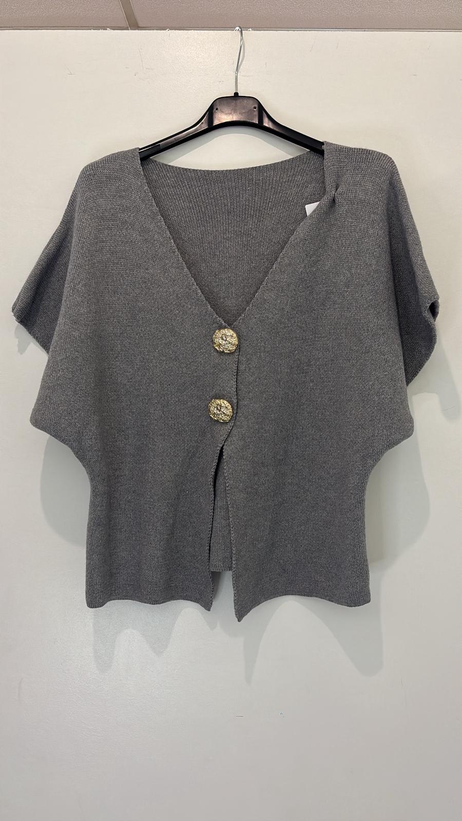 Gilet sans manches à boutons dorés