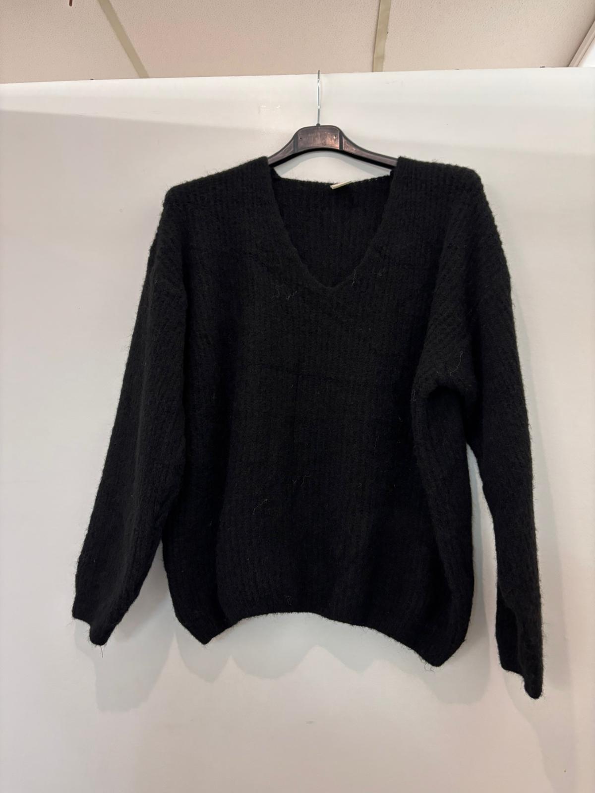 Pull oversize col V en maille douce