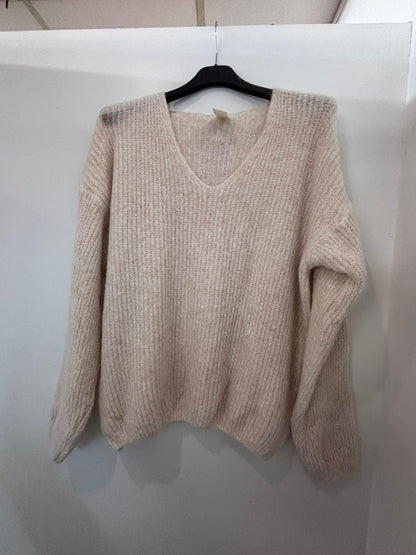 Pull oversize col V en maille douce