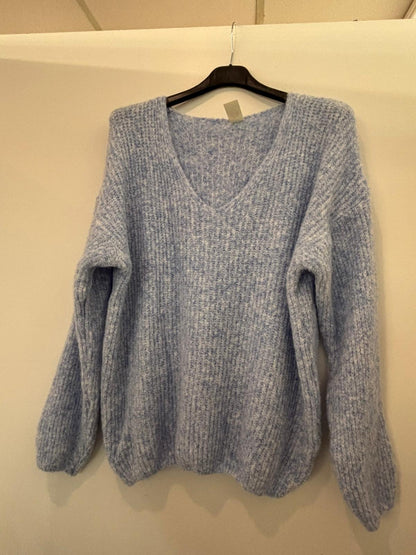 Pull oversize col V en maille douce