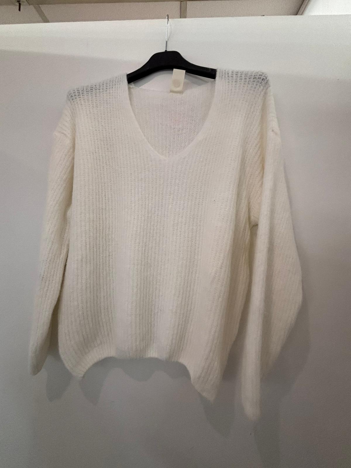 Pull oversize col V en maille douce