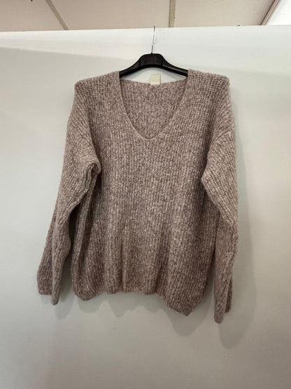 Pull oversize col V en maille douce