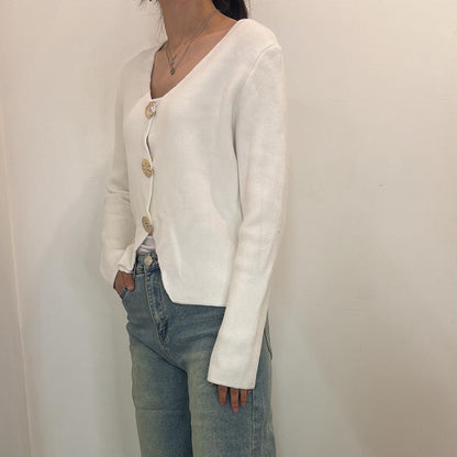 Cardigan à gros boutons dorés