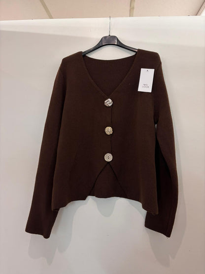 Cardigan à gros boutons dorés