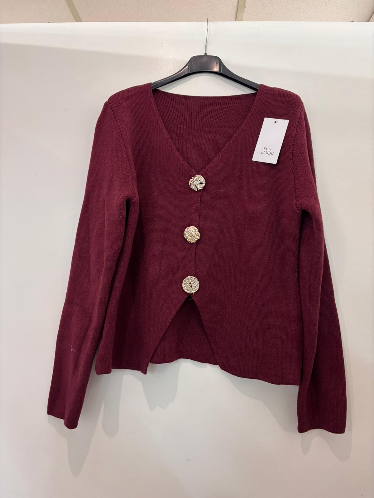 Cardigan à gros boutons dorés