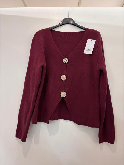 Cardigan à gros boutons dorés