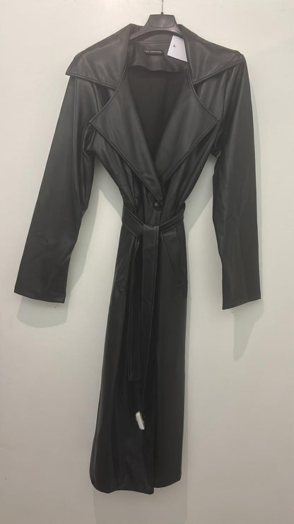 Trench long en simili cuir