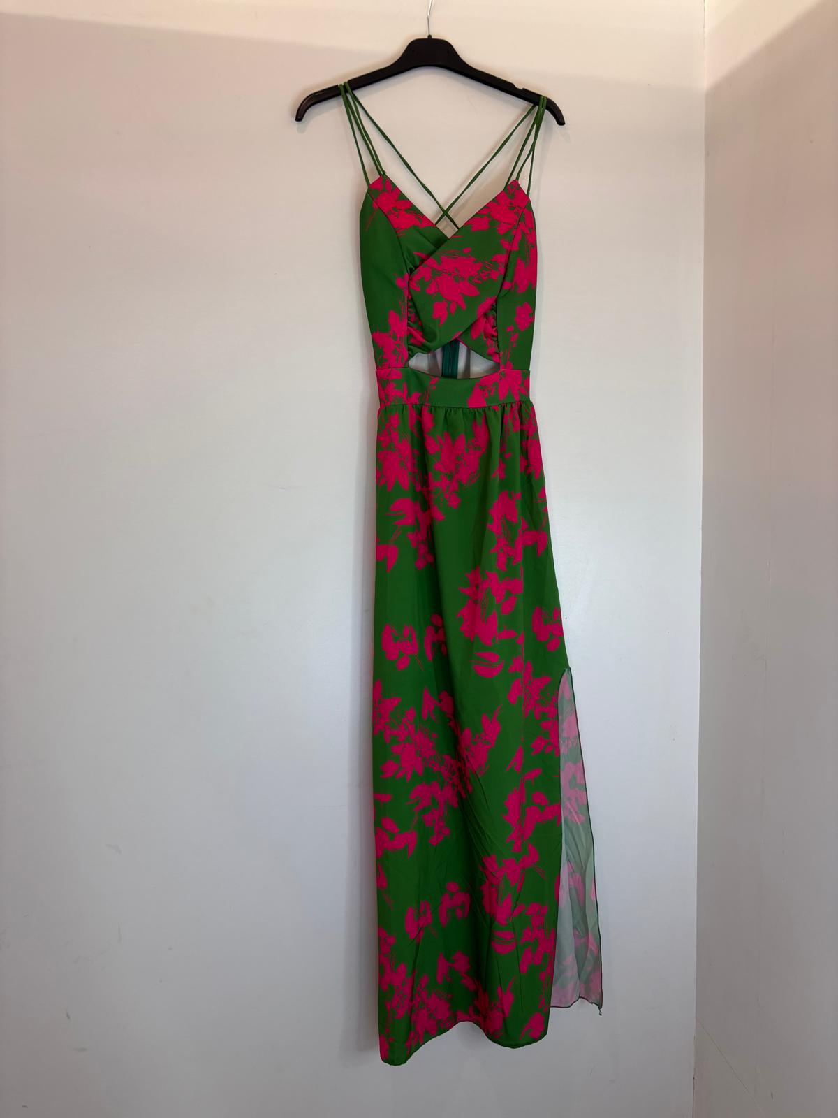 Robe longue à fleurs avec bretelles croisées