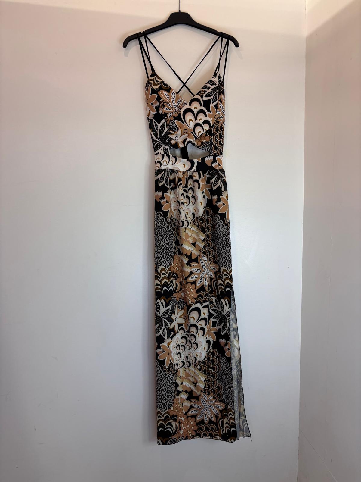 Robe longue à fleurs avec bretelles croisées